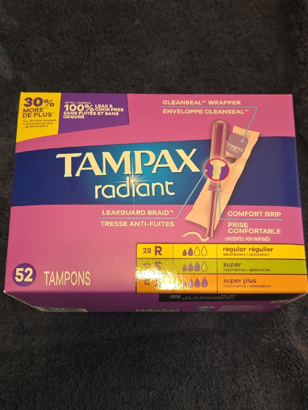 Tampax Radiant Tampons - OPEN BOX